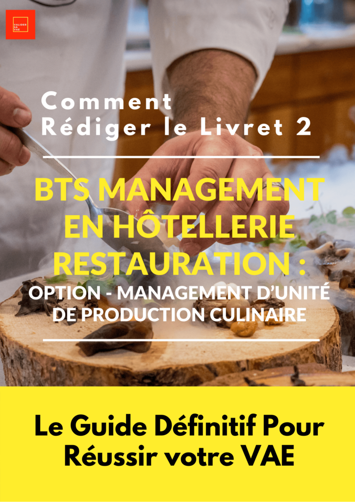 Livret 2 bts mhr management unite production culinaire